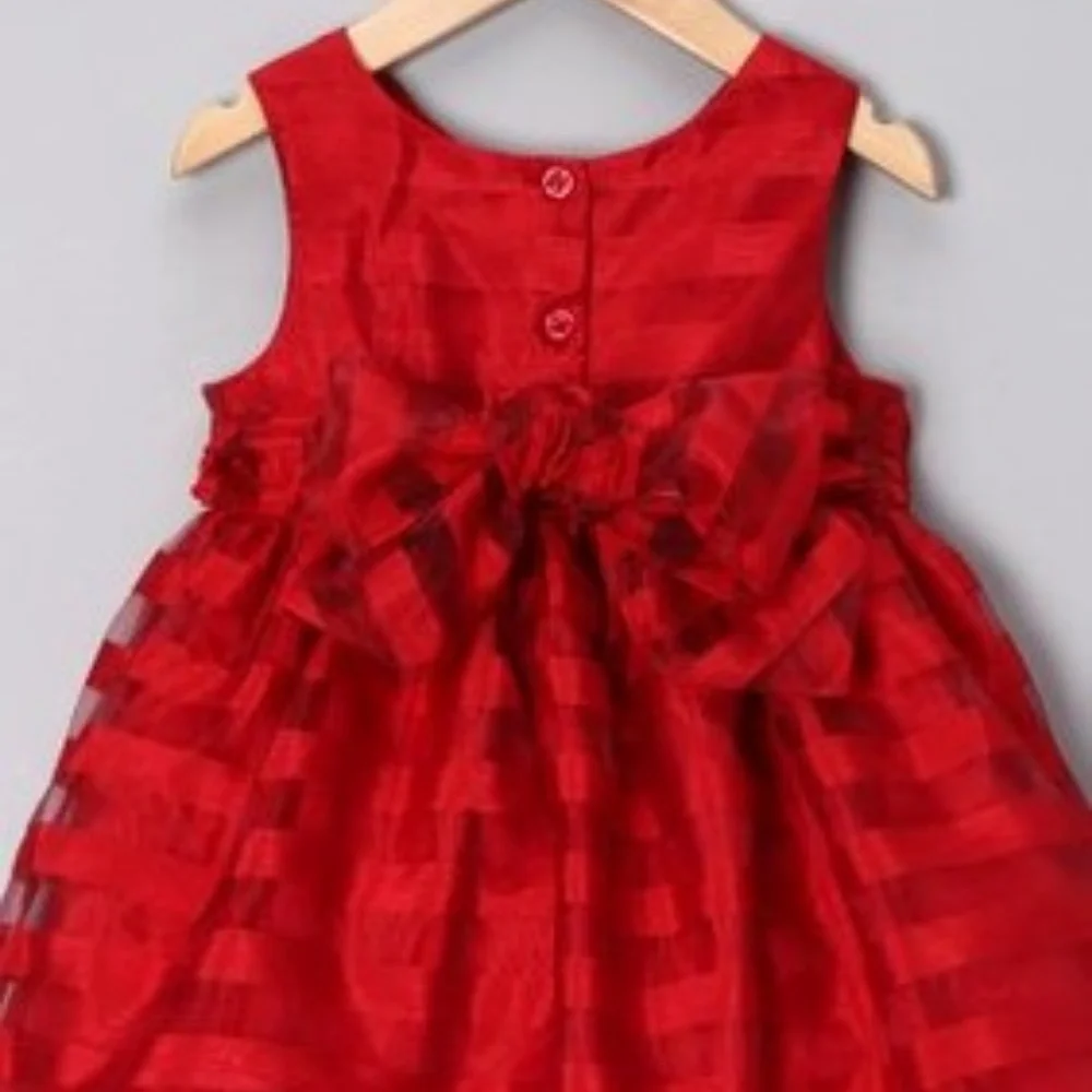 Marmellata Red Rosette Holiday Dress Set Baby Girl size 18 mo A-line Sleeveless‎